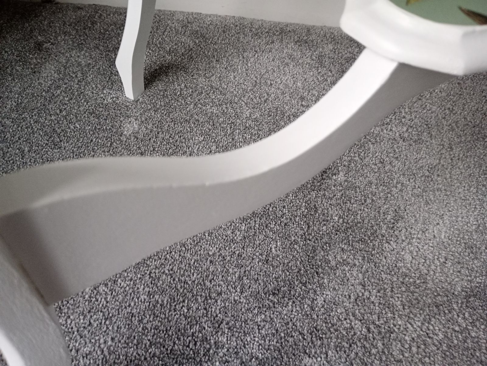 Furniture Side Table In Satin White With Jade Green And Water Colour Orchid Paper Glazed Top photo