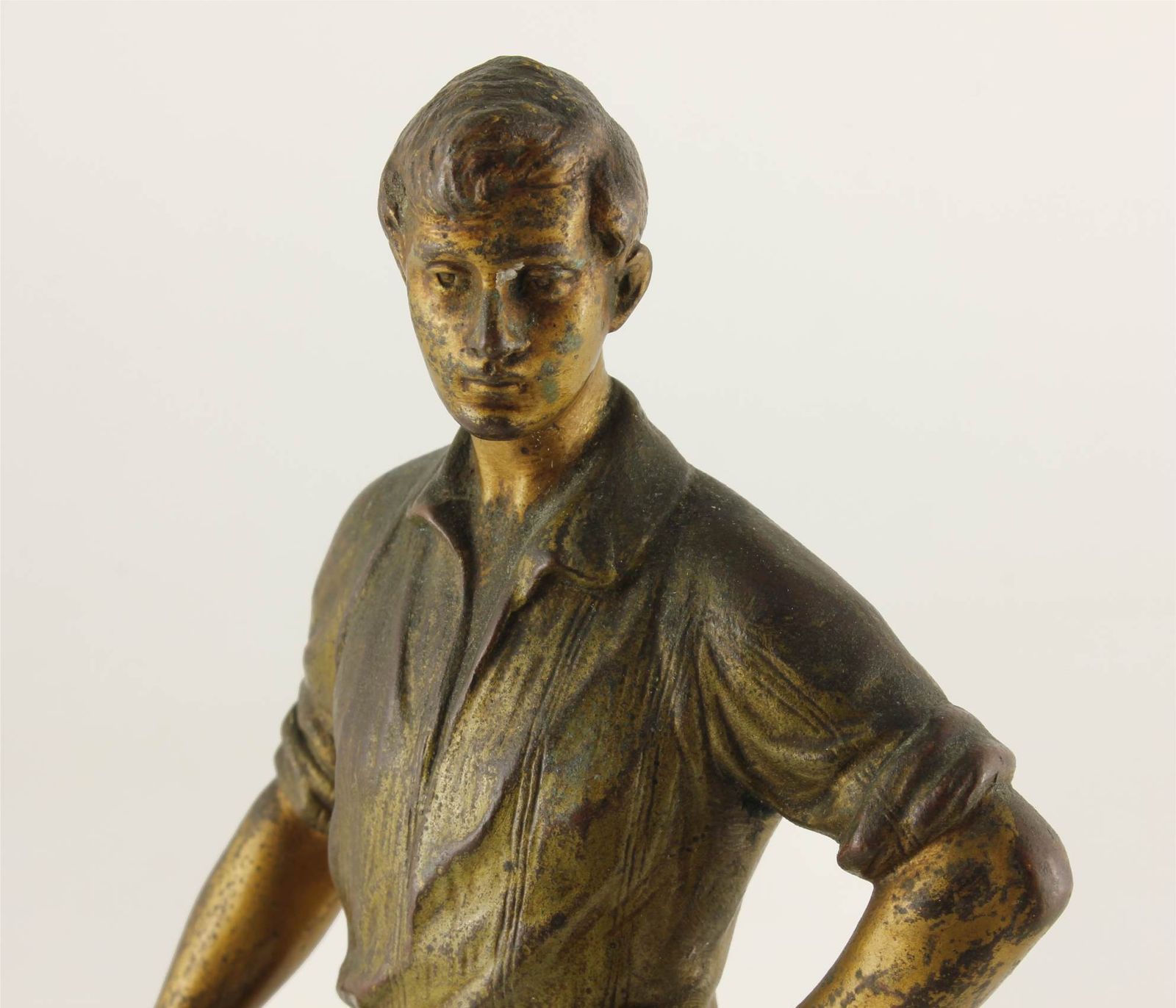 Bergman Bronze Footballer Statue. Soccer Player Football Figure C1890. photo for sale