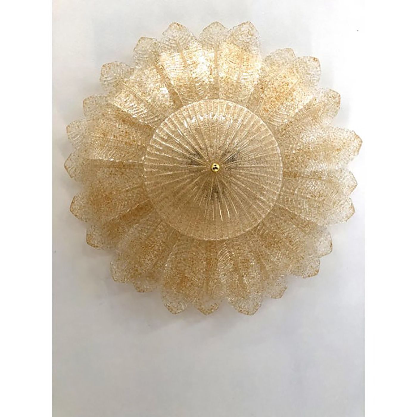 Murano Style Glass Sputnik Chandelier Flush Mounts, Mazzega Style   A Pair photo vinterior