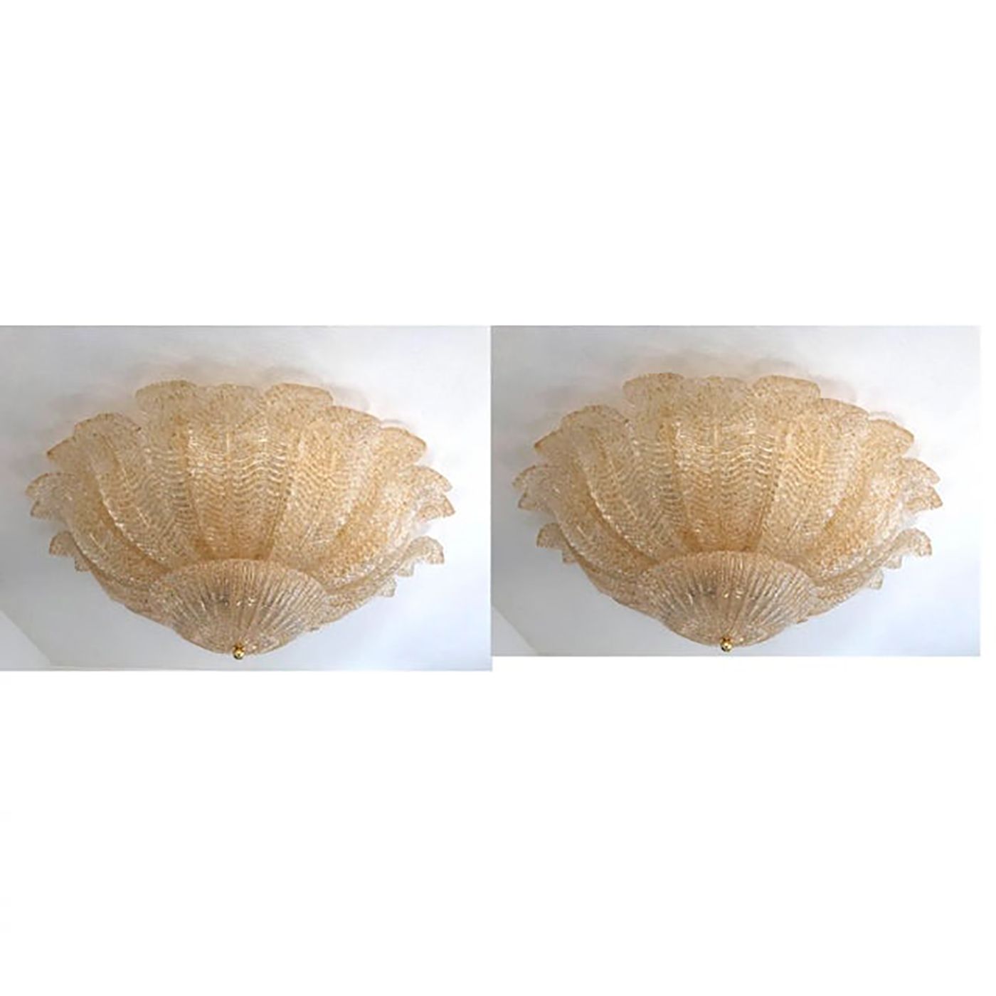 Murano Style Glass Sputnik Chandelier Flush Mounts, Mazzega Style   A Pair photo buy