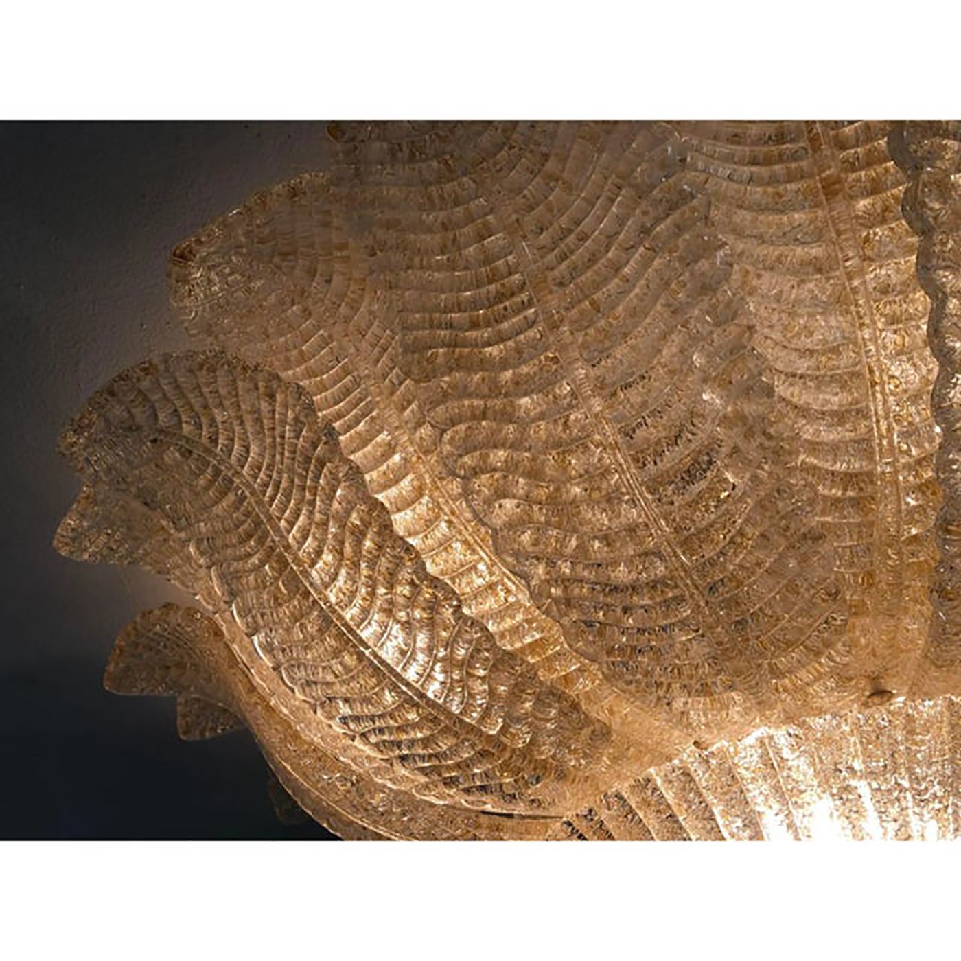 photo furniture Murano Style Glass Sputnik Chandelier Flush Mounts, Mazzega Style   A Pair