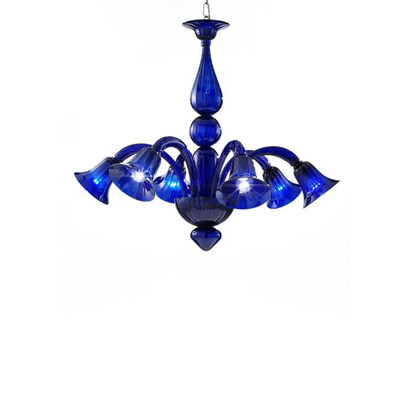Contemporary Translucent Azzurre Murano Style Glass Chandelier photo for sale