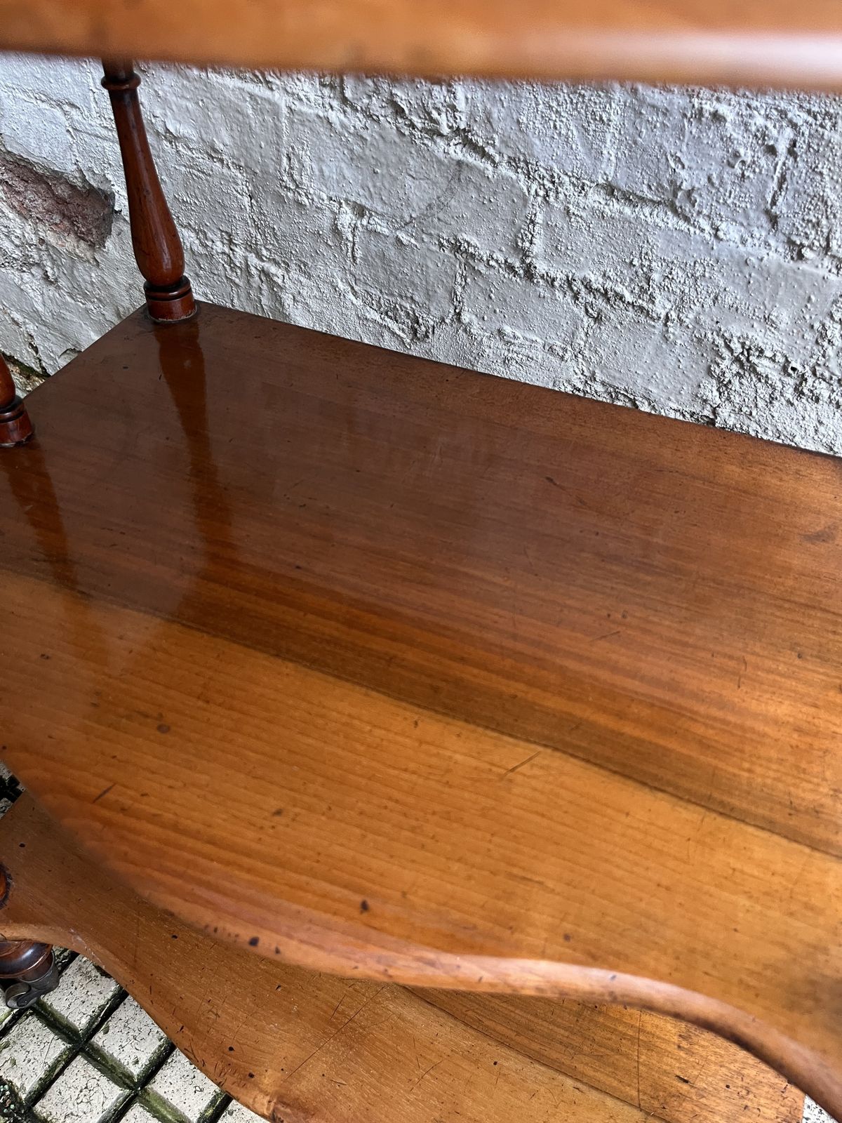 Pretty Victorian Mahogany Whatnot Shelves photo vintage