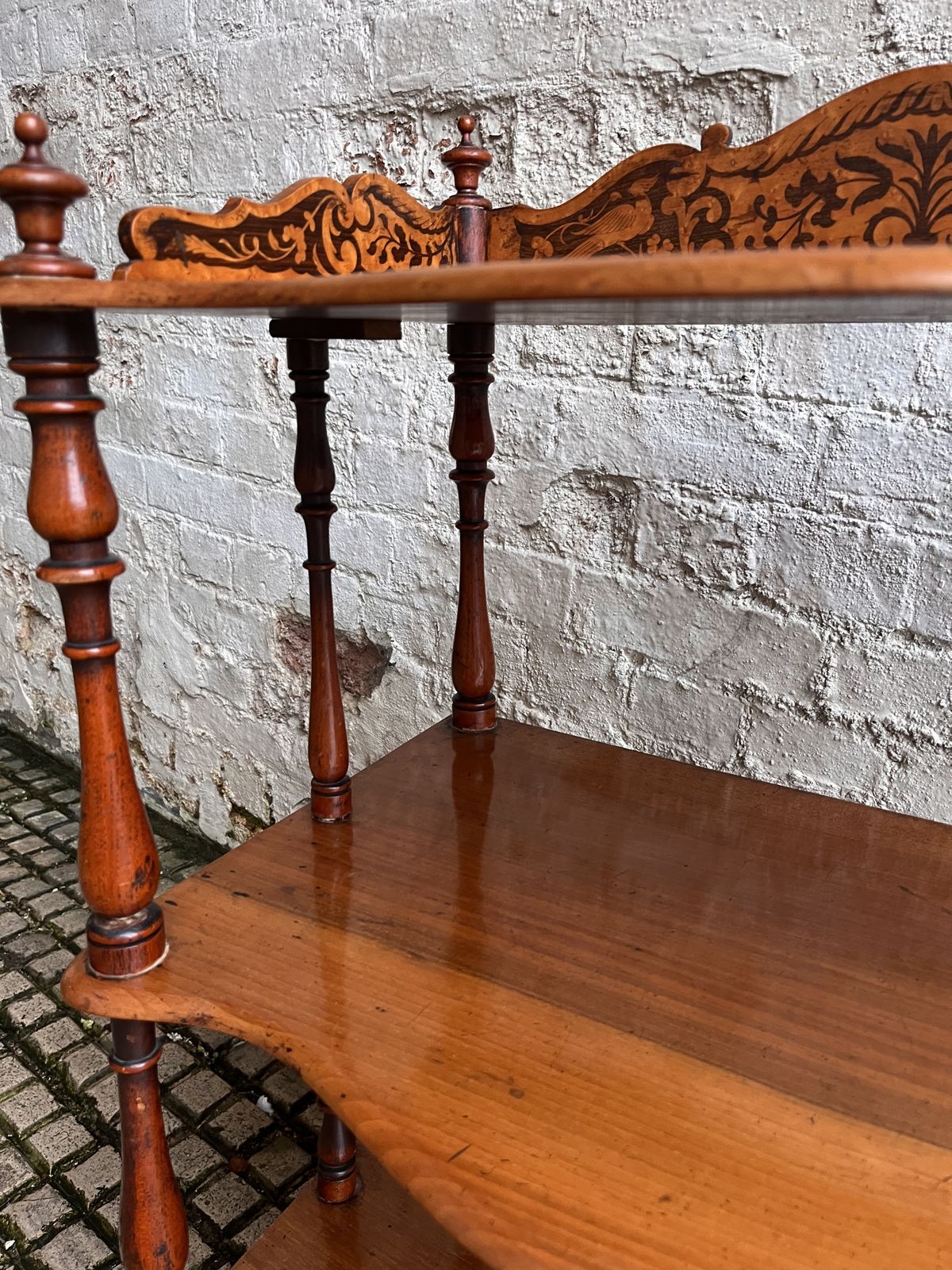 photo for sale Pretty Victorian Mahogany Whatnot Shelves