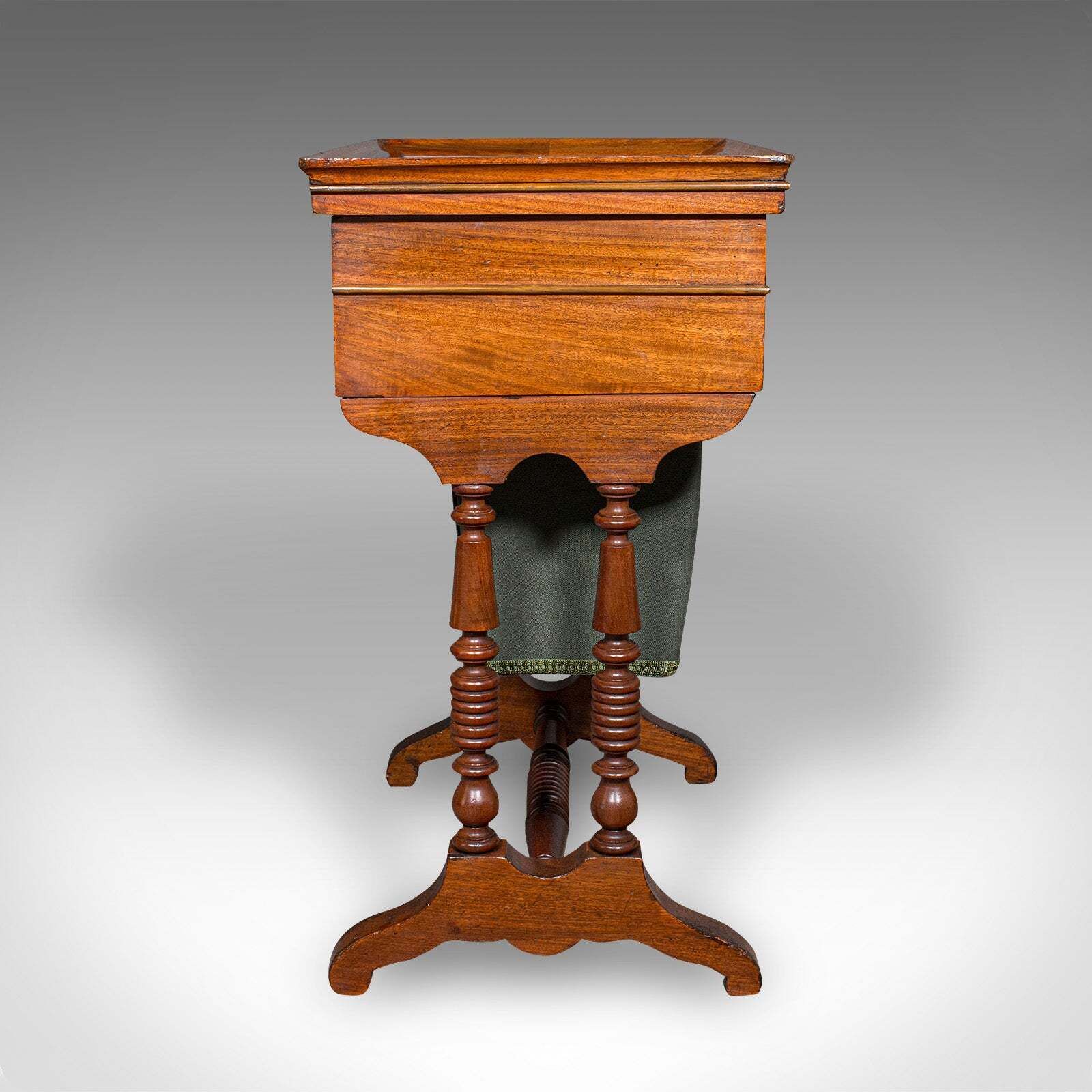 Antique Ladies Work Box, English, Flame, Sewing, Haberdashery Table, Victorian photo Furniture