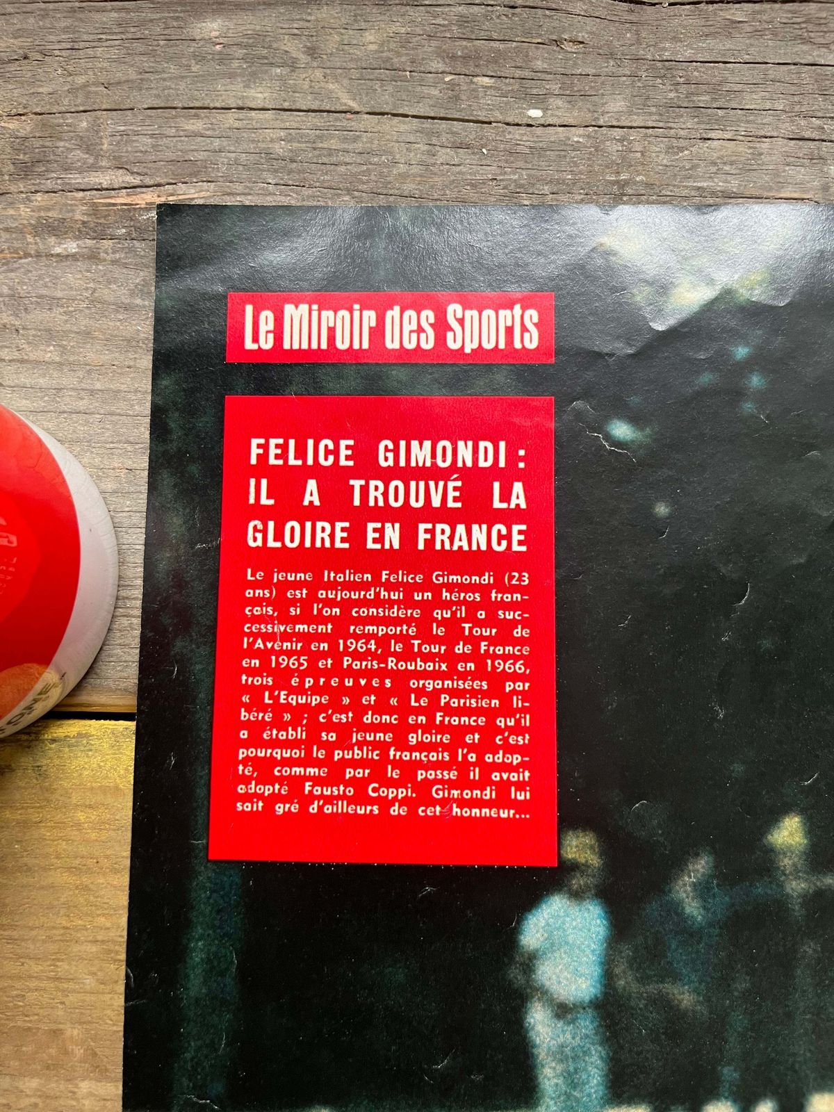 Felice Gimondi Vintage Cycling Poster   1966 photo Art