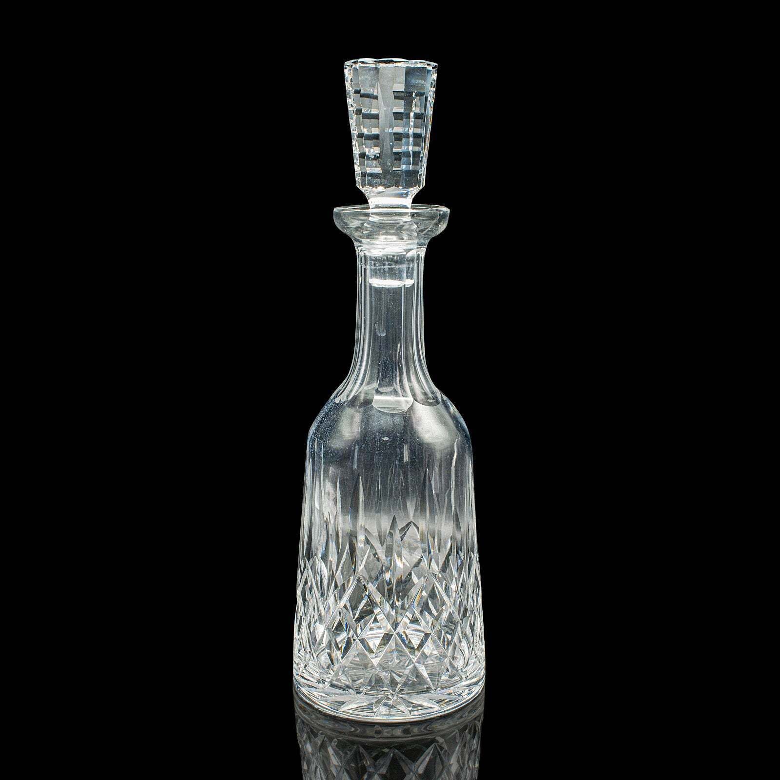 Vintage Claret Decanter, English, Cut Crystal Glass, Spirit Vessel, Circa 1970 photo for sale