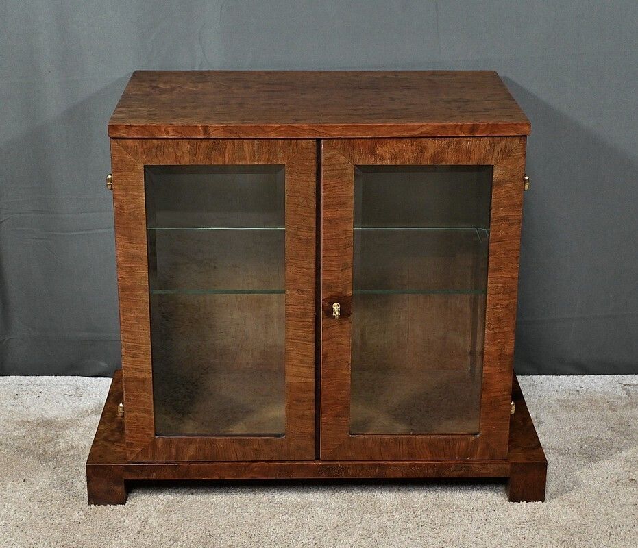 Small Display Case In Speckled Mahogany Veneer, Art Deco – Early 20th Century photo 1620.0