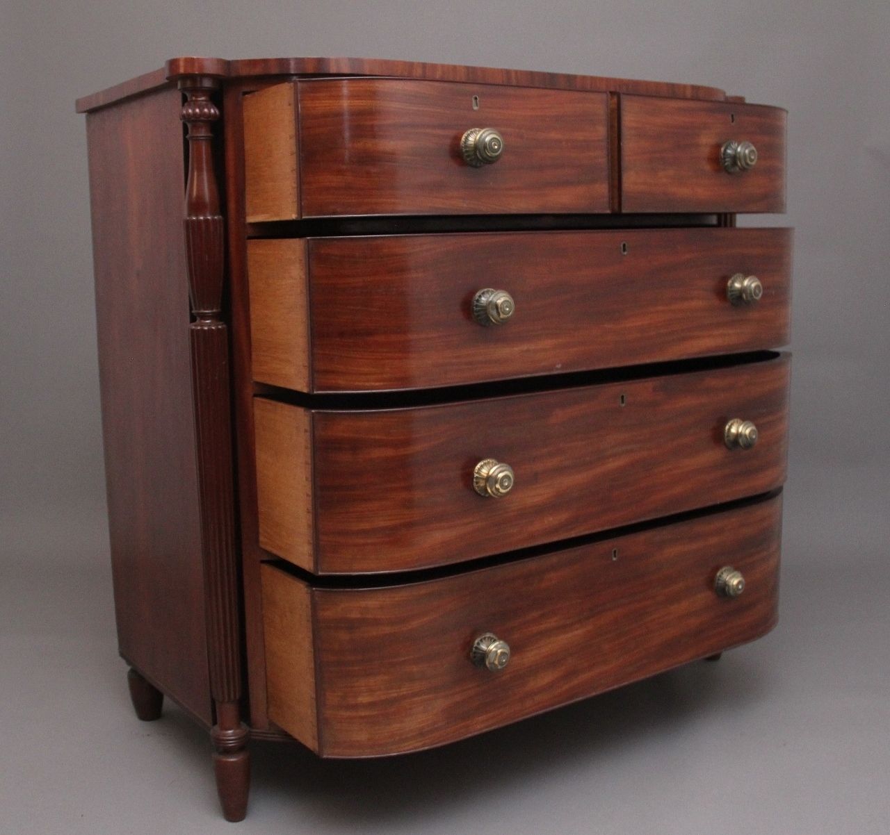 photo furniture 19th Century Mahogany Bowfront Chest Of Exceptional Quality