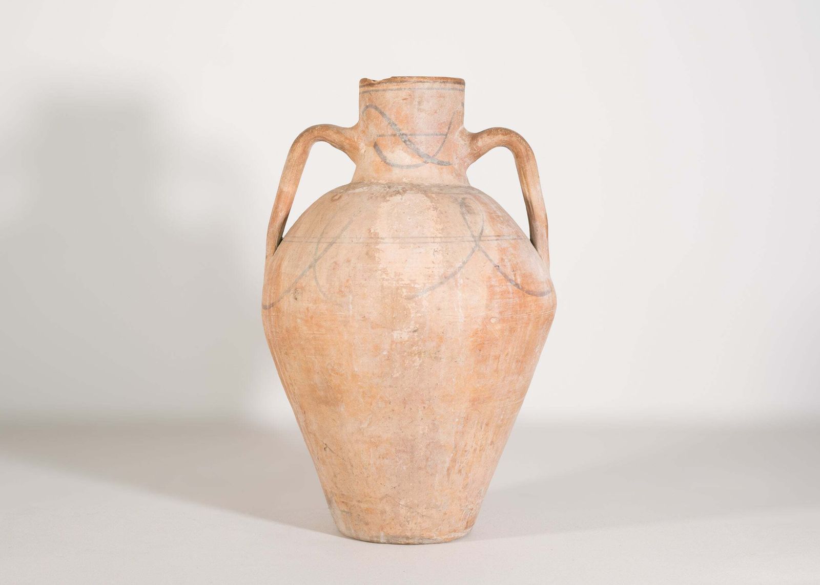 Antieke Spaanse Terracotta Amfoor – 19e Eeuw, Rustiek Handgemaakt Voorraadvat