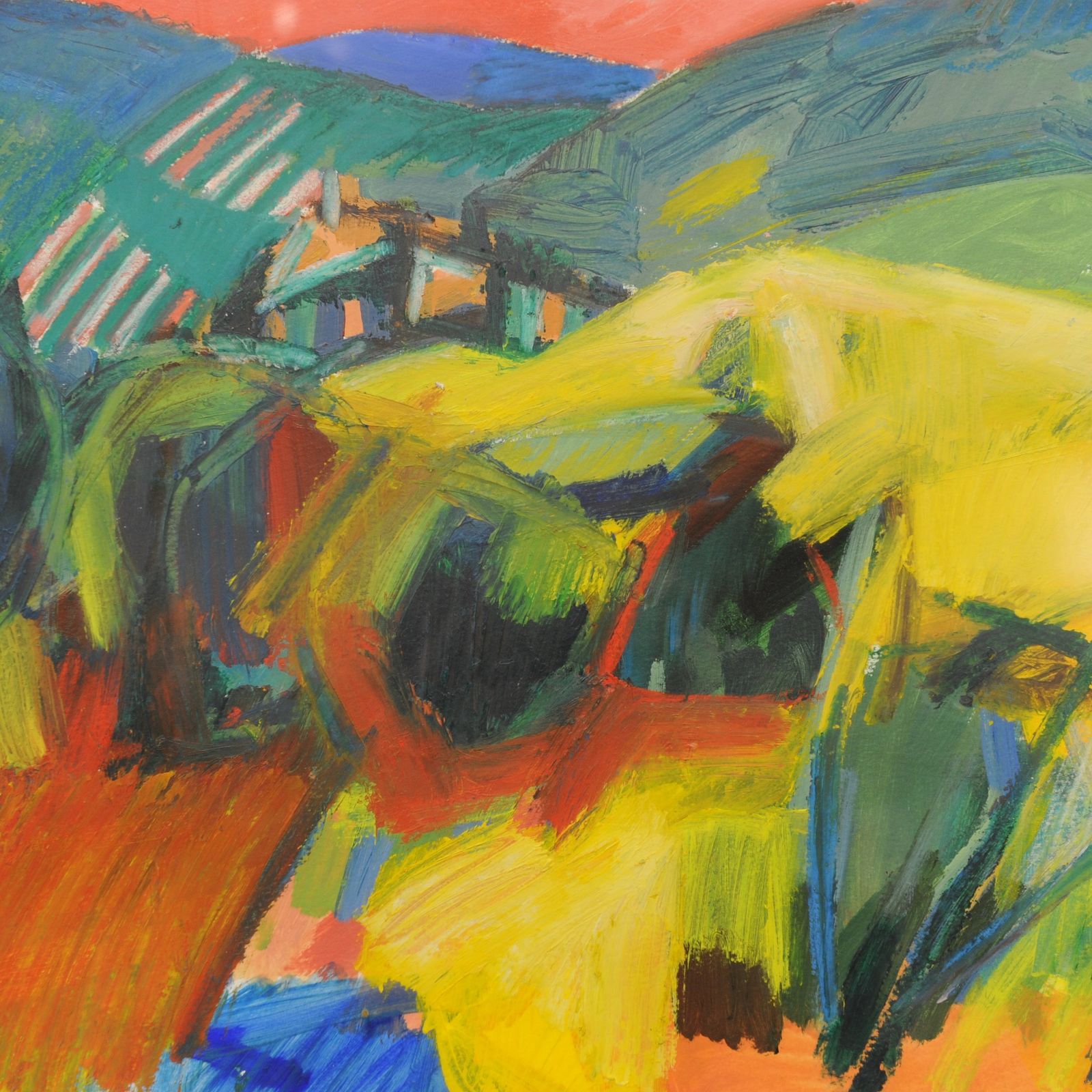 Acrylic & Oil Pastel 'Towards Dauphin', Dated 1998 By Ray Garvey photo furniture