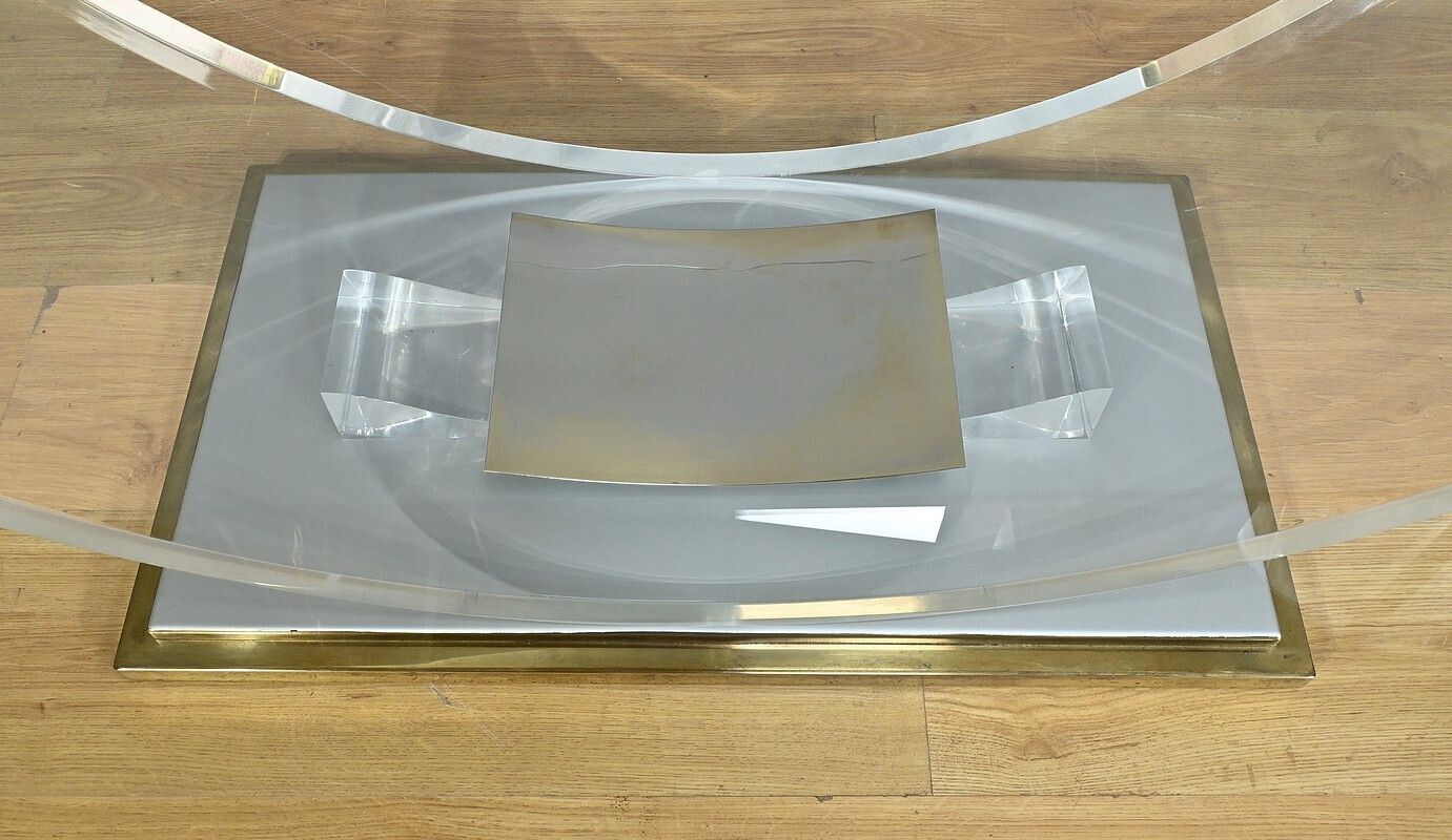 photo for sale C. Hollis Jones Glass Table For Belgo Chrom – 1970