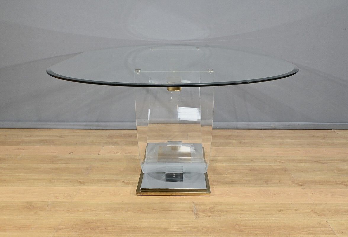 photo buy C. Hollis Jones Glass Table For Belgo Chrom – 1970
