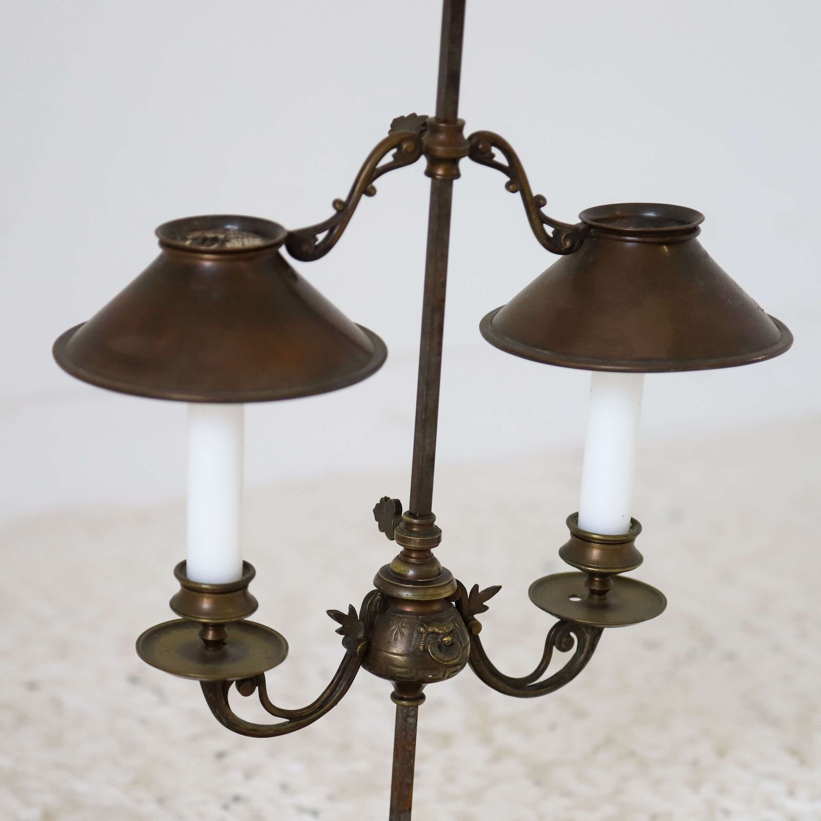 Antique French Adjustable Bouillotte 2 Candle Light Lamp Circa 1900 photo Home Decor