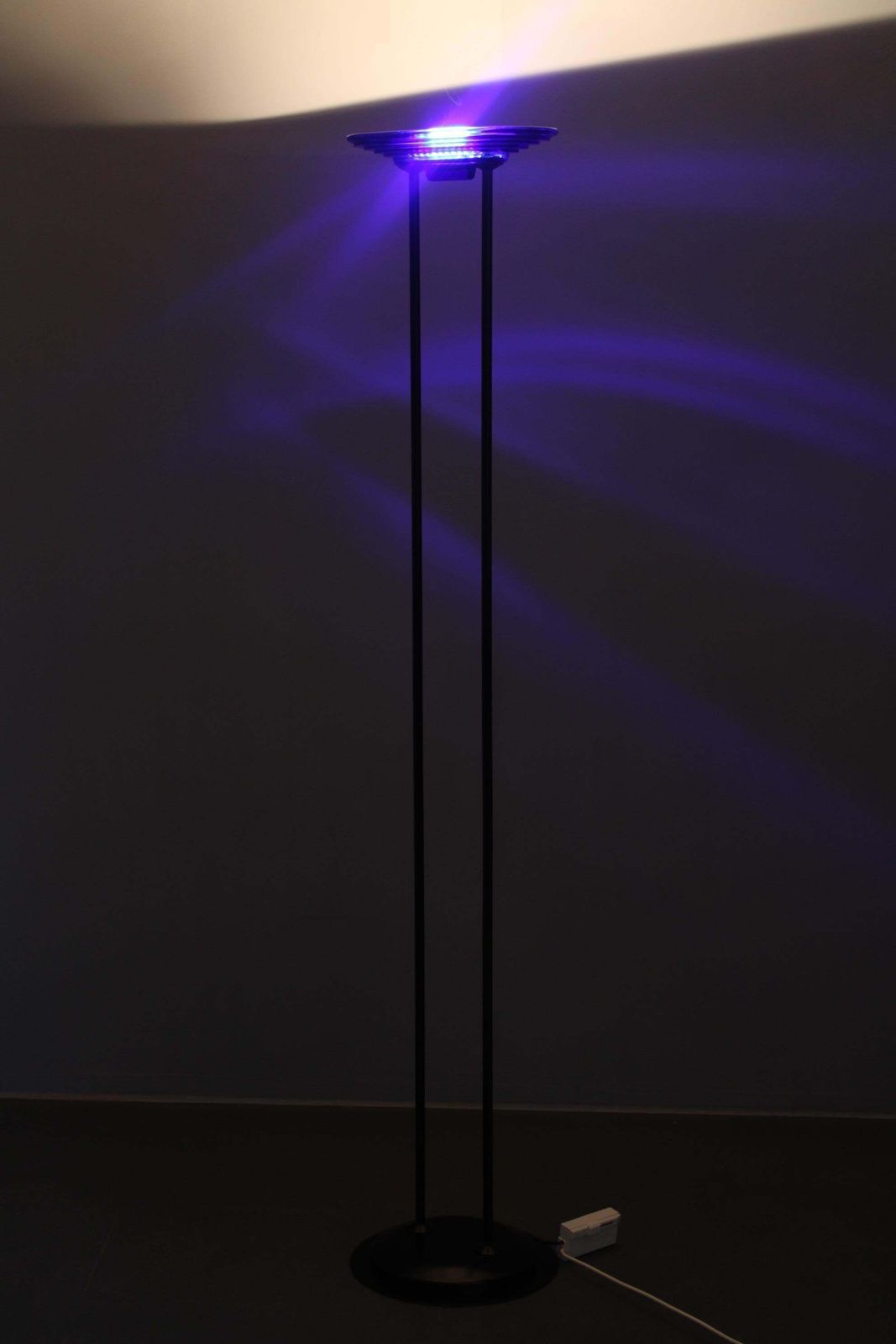 photo vinterior 1970s Halogen Floor Lamp With Glass Shade , Europe