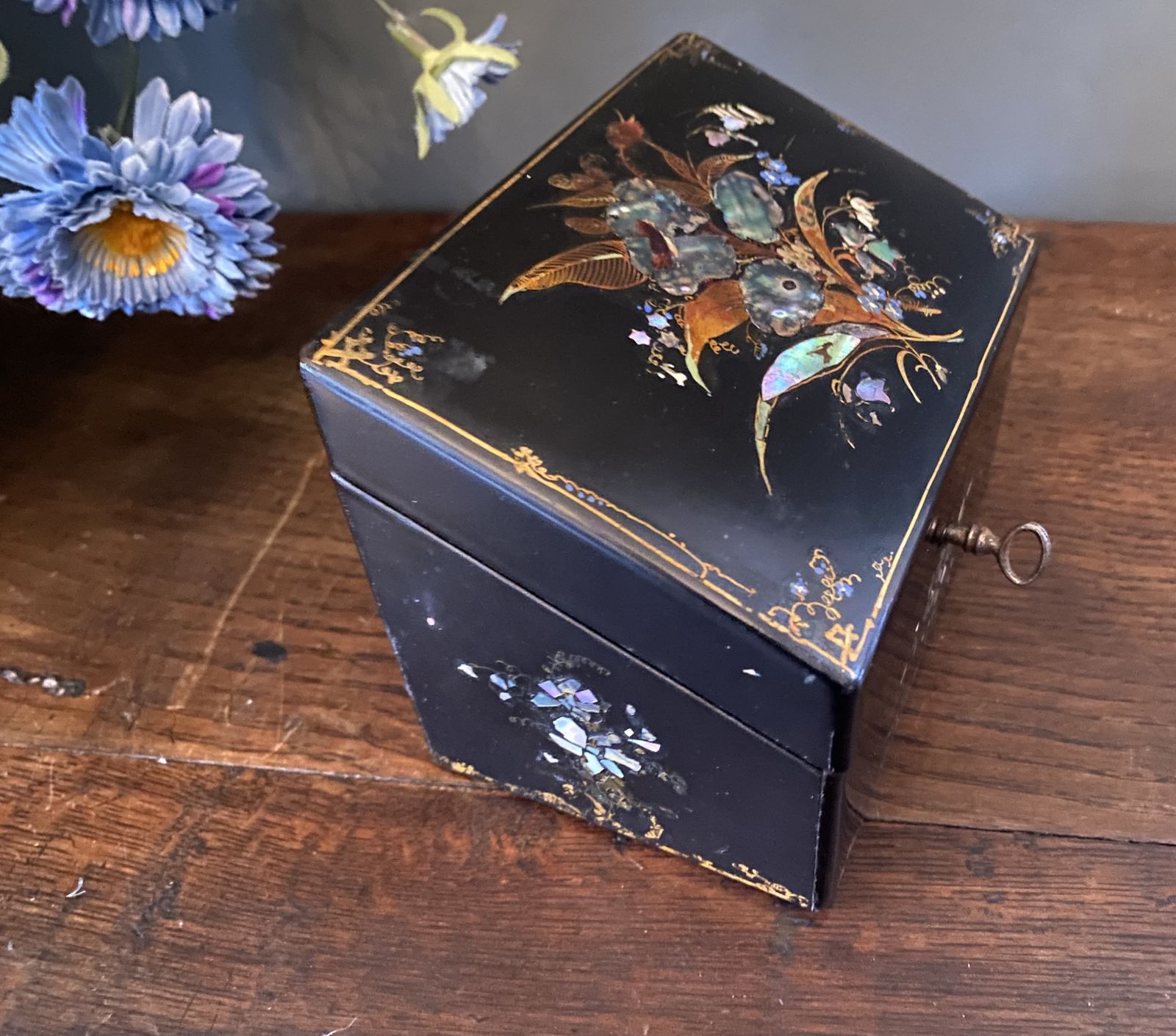 Victorian Papier Maché Stationery Box By Jennens & Bettridge photo Home Decor