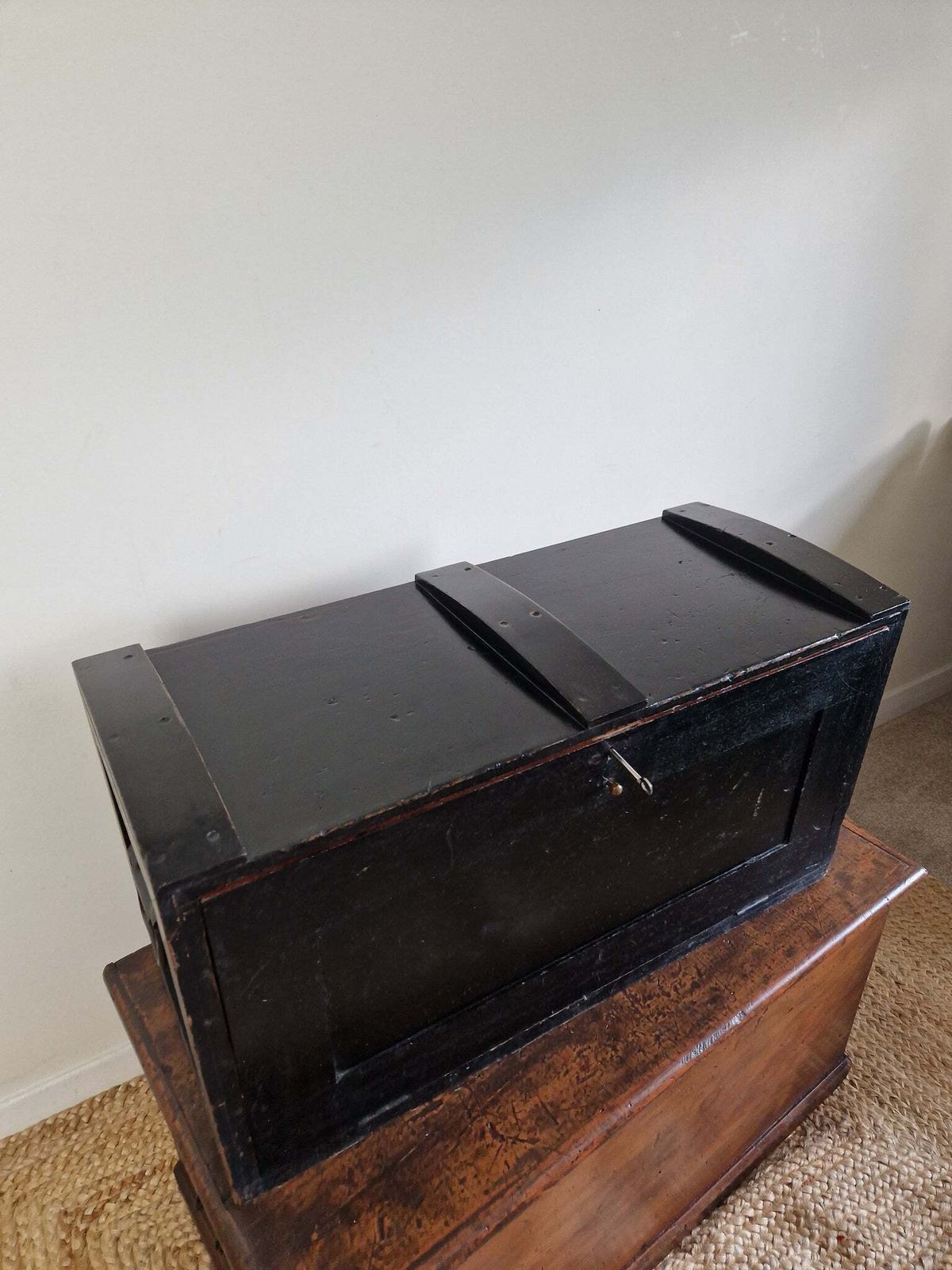 Furniture Antique Ebonised & Mahogany Engineers/Collectors Chest/Box photo