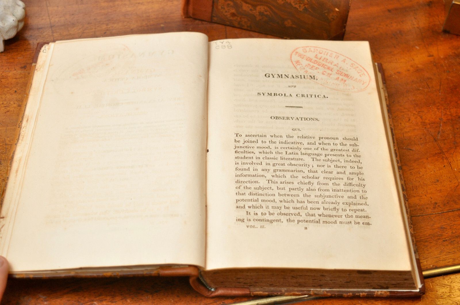 Crombie's Gymnasium Sive Symbola Critica, 2nd Ed. London 1821, G Woodfall photo vinterior
