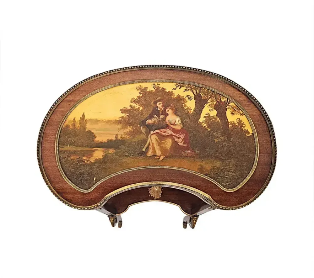 A Very Rare 19th Century Vernis Martin Lamp Or Occasional Table photo for sale