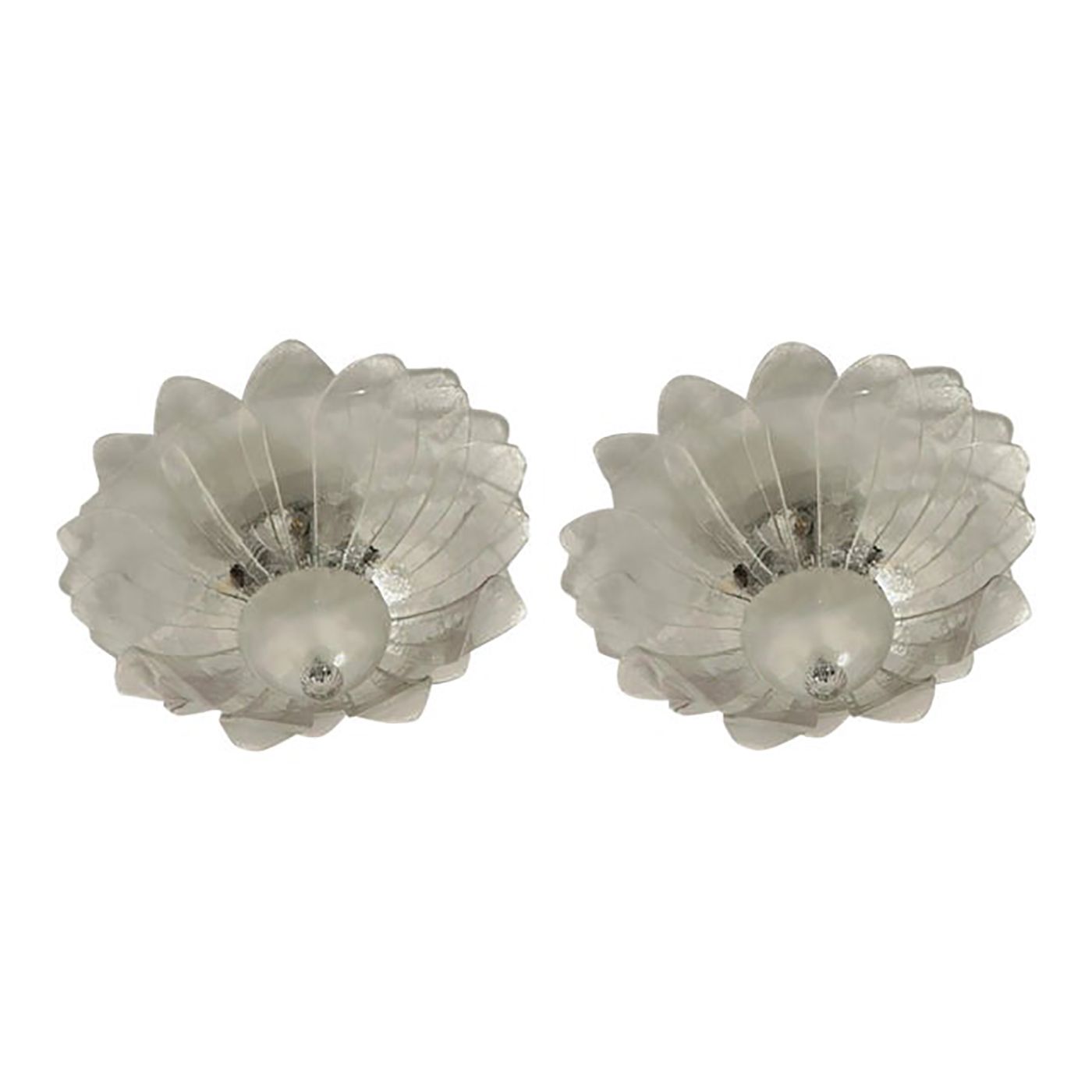 Lot Of 2 Murano Style Glass Sputnik Chandelier Flush Mount, Mazzega Zuccheri Venini Barovier Style
