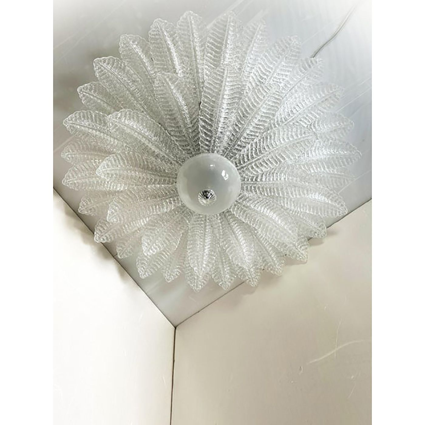 Set Of Two Venetian Murano Glass Flush Mount, Mazzega Zuccheri Venini Barovier Style photo buy
