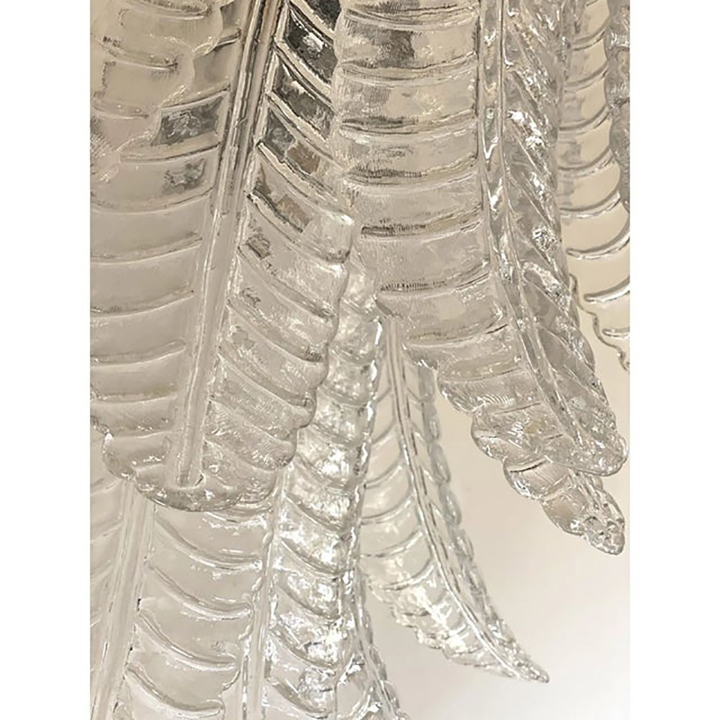 Set Of 4 Transparent “Felci” Murano Style Glass Wall Sconces photo vintage