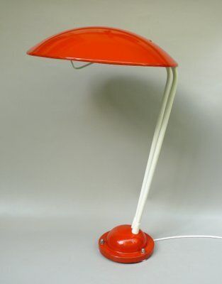 Extraordinary Orange And Light Beige Outdoor Mushroom Lamp From Bega, 1950s