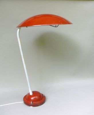 Extraordinary Orange And Light Beige Outdoor Mushroom Lamp From Bega, 1950s