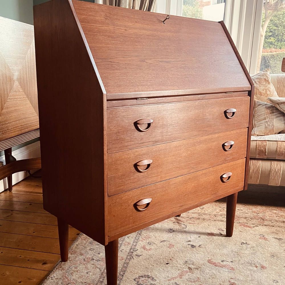 Mid Century Danish Teak Secretaire By Kai Kristiansen For Feldballes Møbelfabrik (1960s) photo furniture