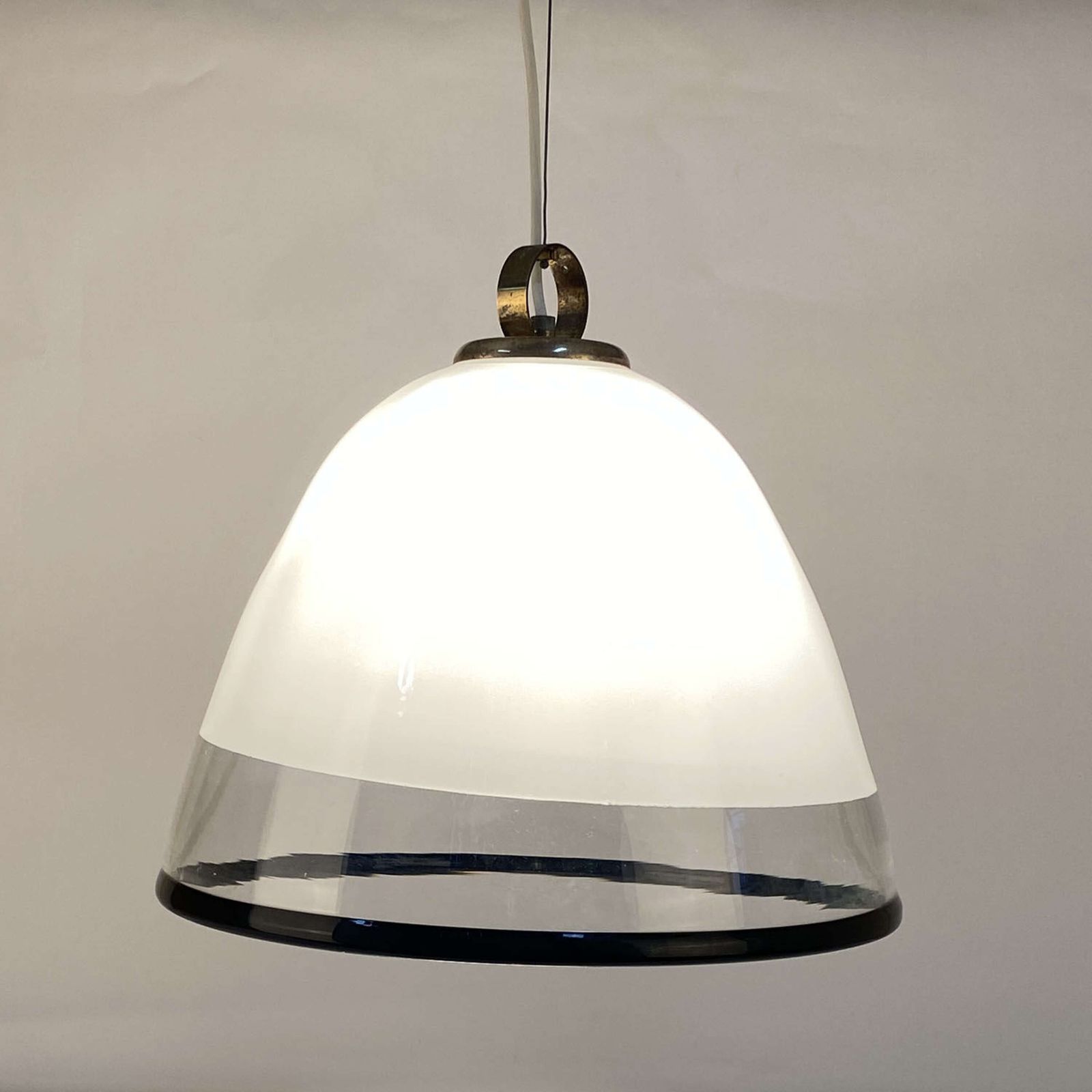 photo furniture Large Renato Toso Glass Bell Shape Pendant For Leucos Murano 1960s