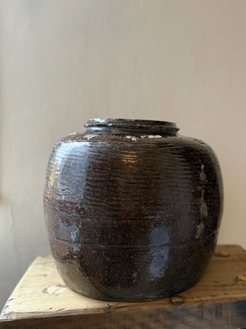 Antique Chinese Glazed Rice Wine Pot Large photo 210.0