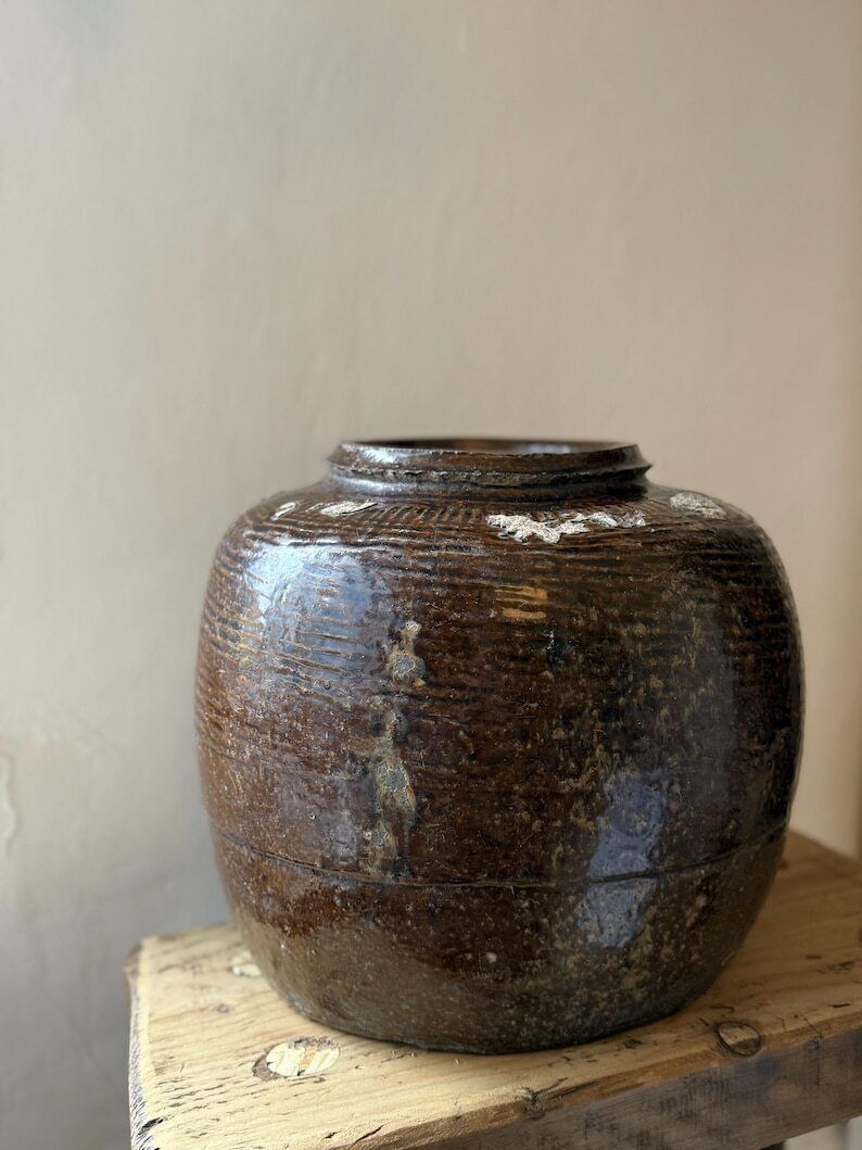 Antique Chinese Glazed Rice Wine Pot Large photo vinterior