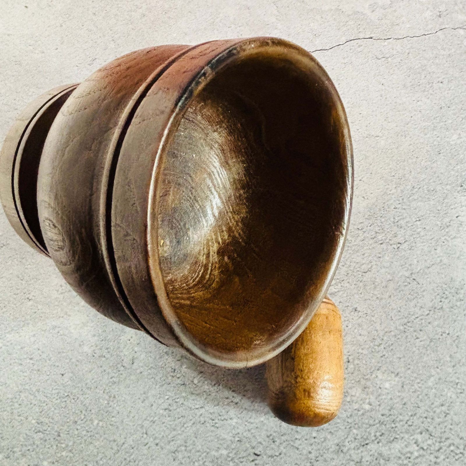 Antique Wooden English Treen Mortar And Pestle photo Home Decor