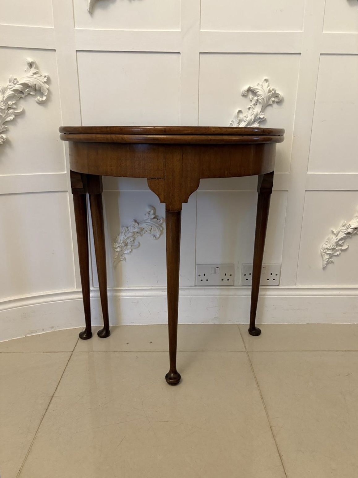 Antique 19th Century Quality Mahogany Demi Lune Shaped Card Table photo for sale
