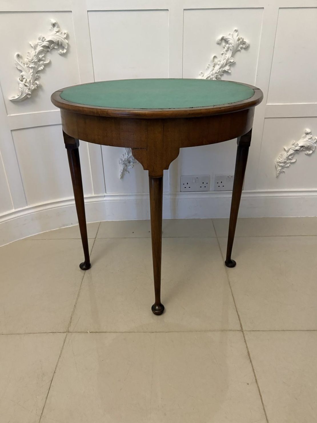 Antique 19th Century Quality Mahogany Demi Lune Shaped Card Table photo 1445.0