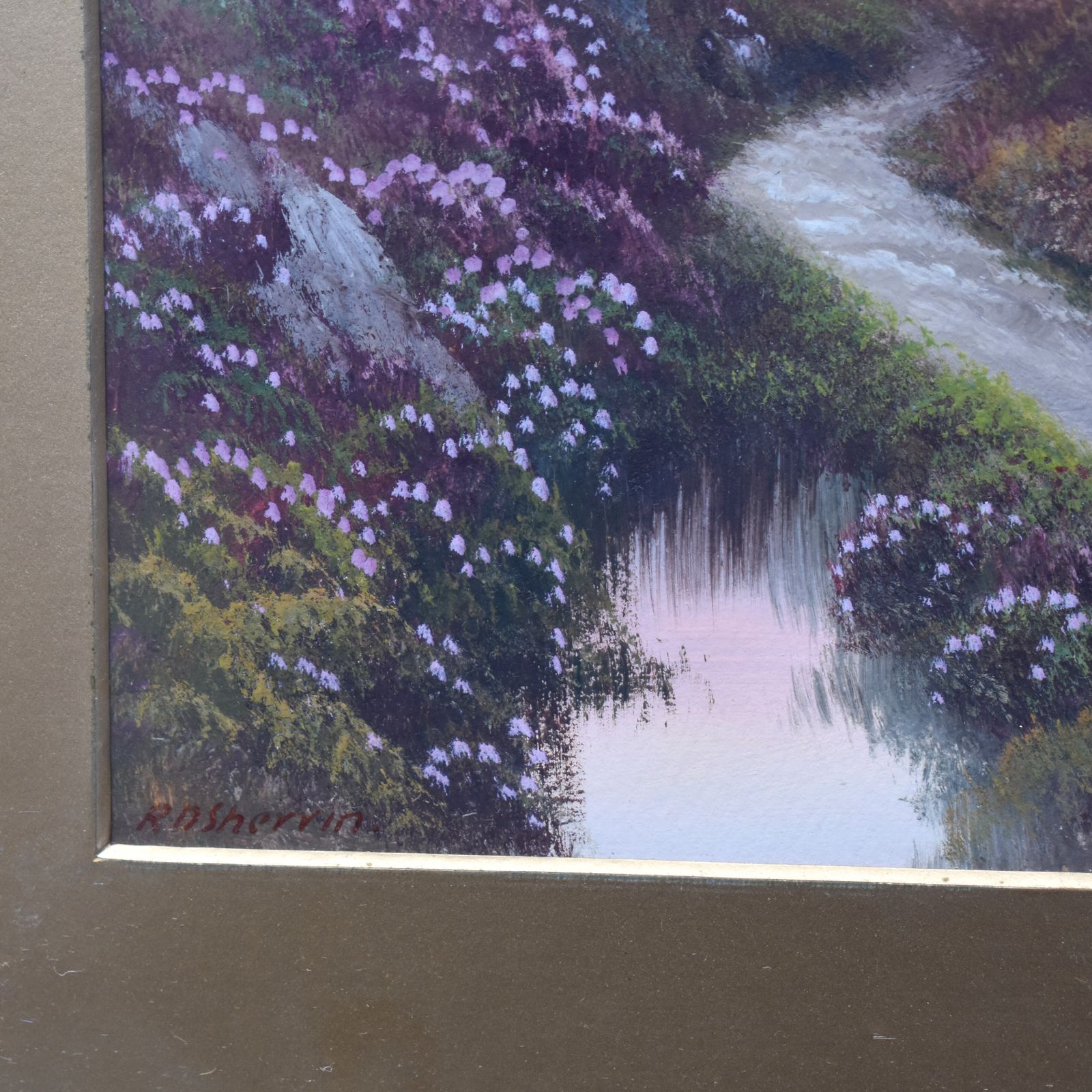 photo furniture Antique Reginald Daniel Sherrin Dartmoor Exmoor Watercolour Framed Painting Pair
