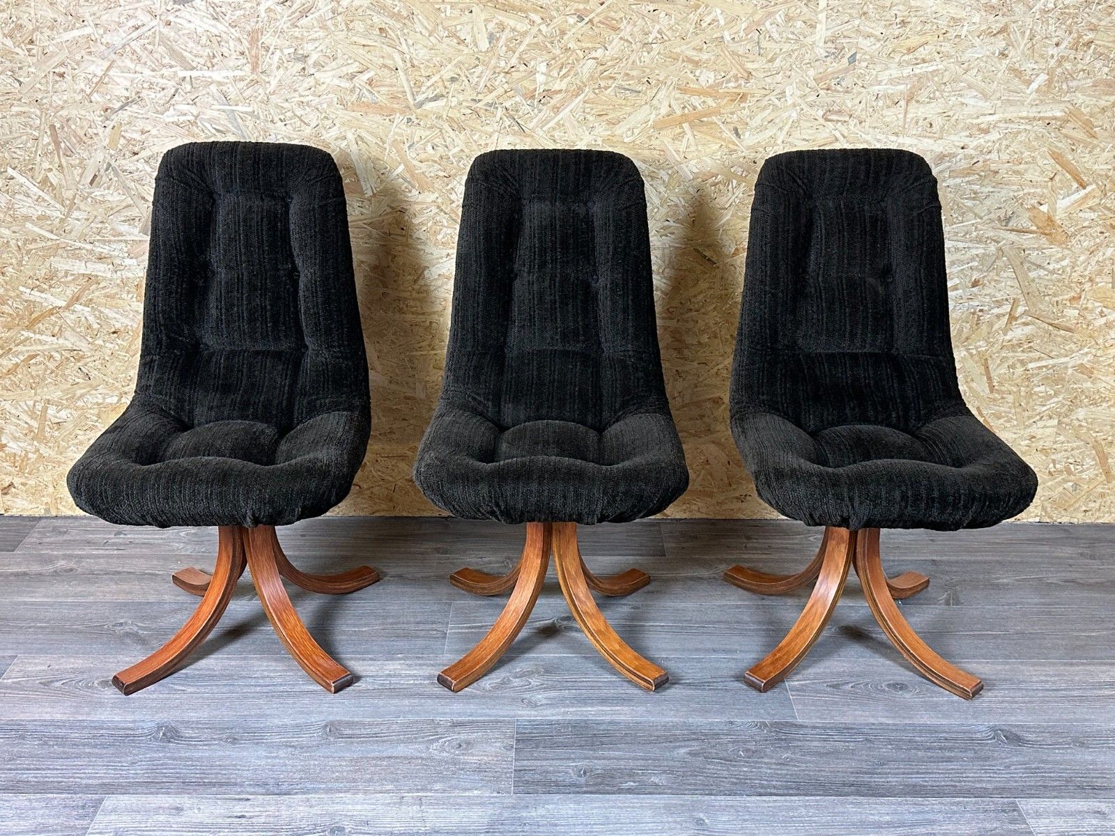 3x 60s 70s Chair Swivel Dining Chair Mid Century Danish Modern Design photo furniture