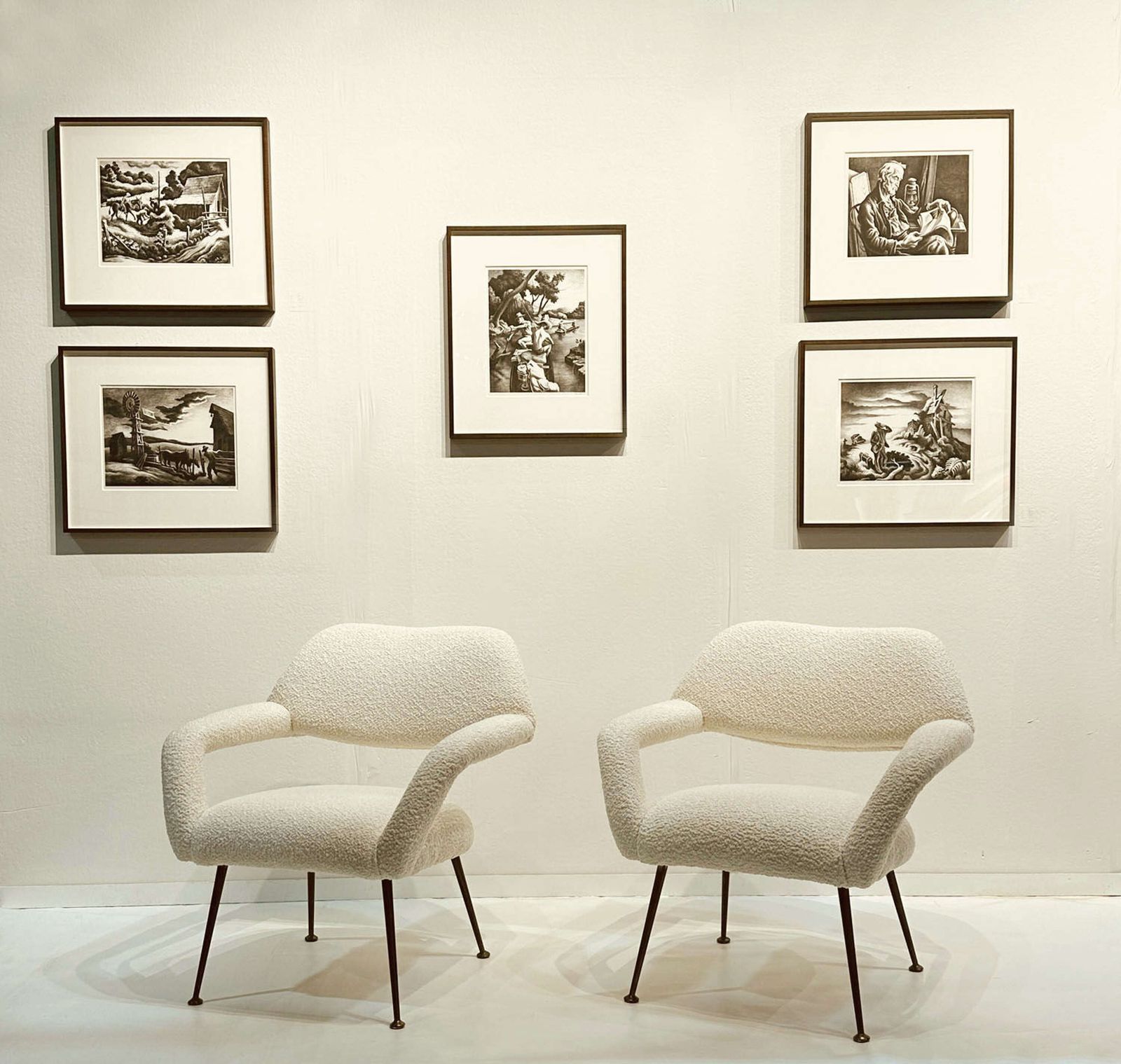 Pair Of Lounge Chairs Gastone Rinaldi Italy 1954 Upholstered In Pierre photo Furniture