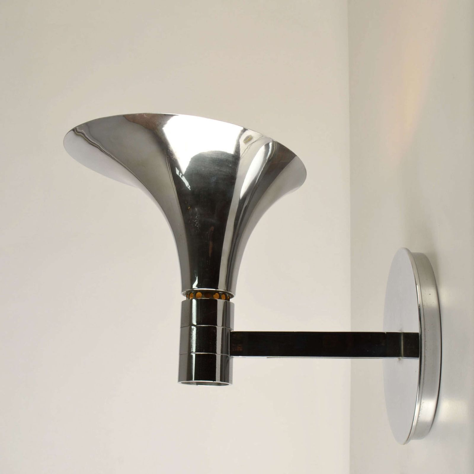 Pair Of Chrome Wall Lights By Franco Albini & Franca Heig 1960's Italy photo vinterior
