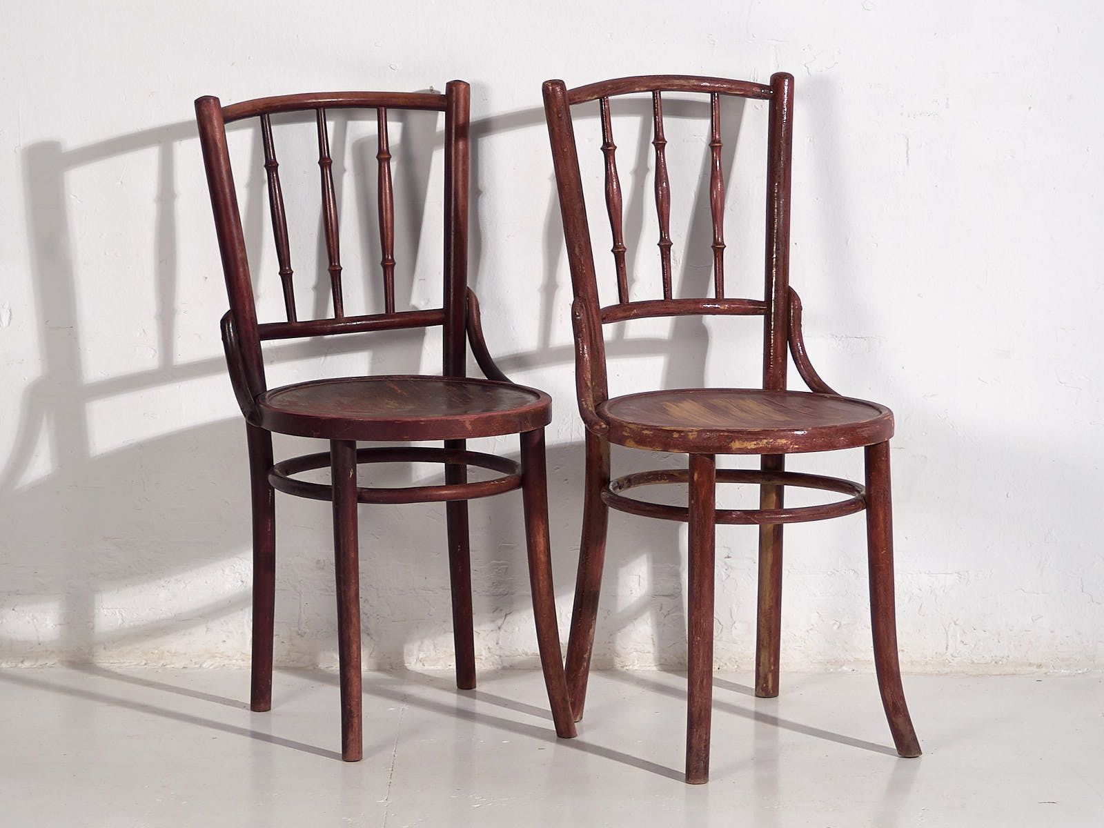 Antique Colored Thonet Chairs (C.1920). Set Of 4 Pieces #2 photo Furniture