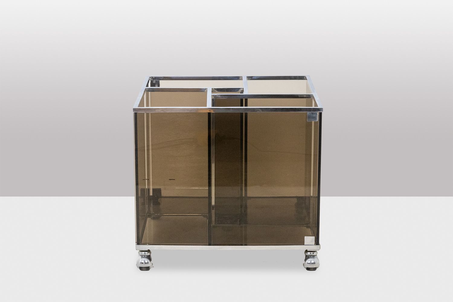 Maison Jansen. Furniture For Vinyls In Smoked Glass. 1970s. photo 2500.0
