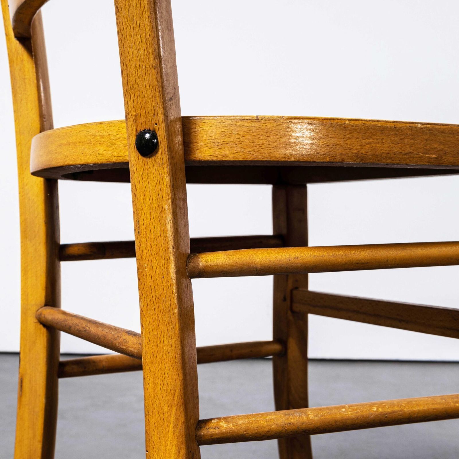1950’s Blonde Farmhouse Dining Chairs With Square Legs – Set Of Six photo vinterior