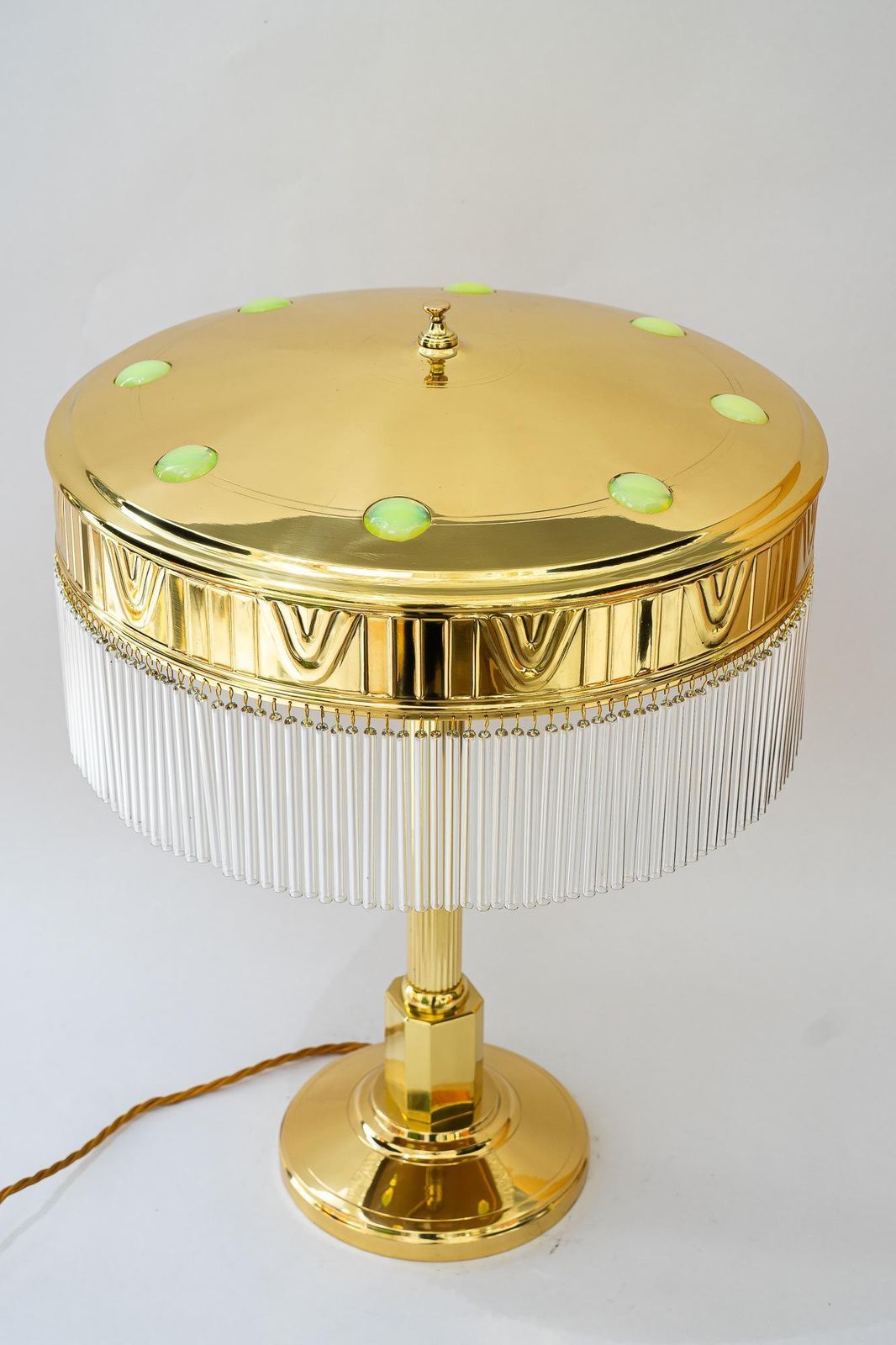 Very Big Art Deco Table Lamp With Opaline Glass And Glass Sticks Vienna 1920s photo furniture