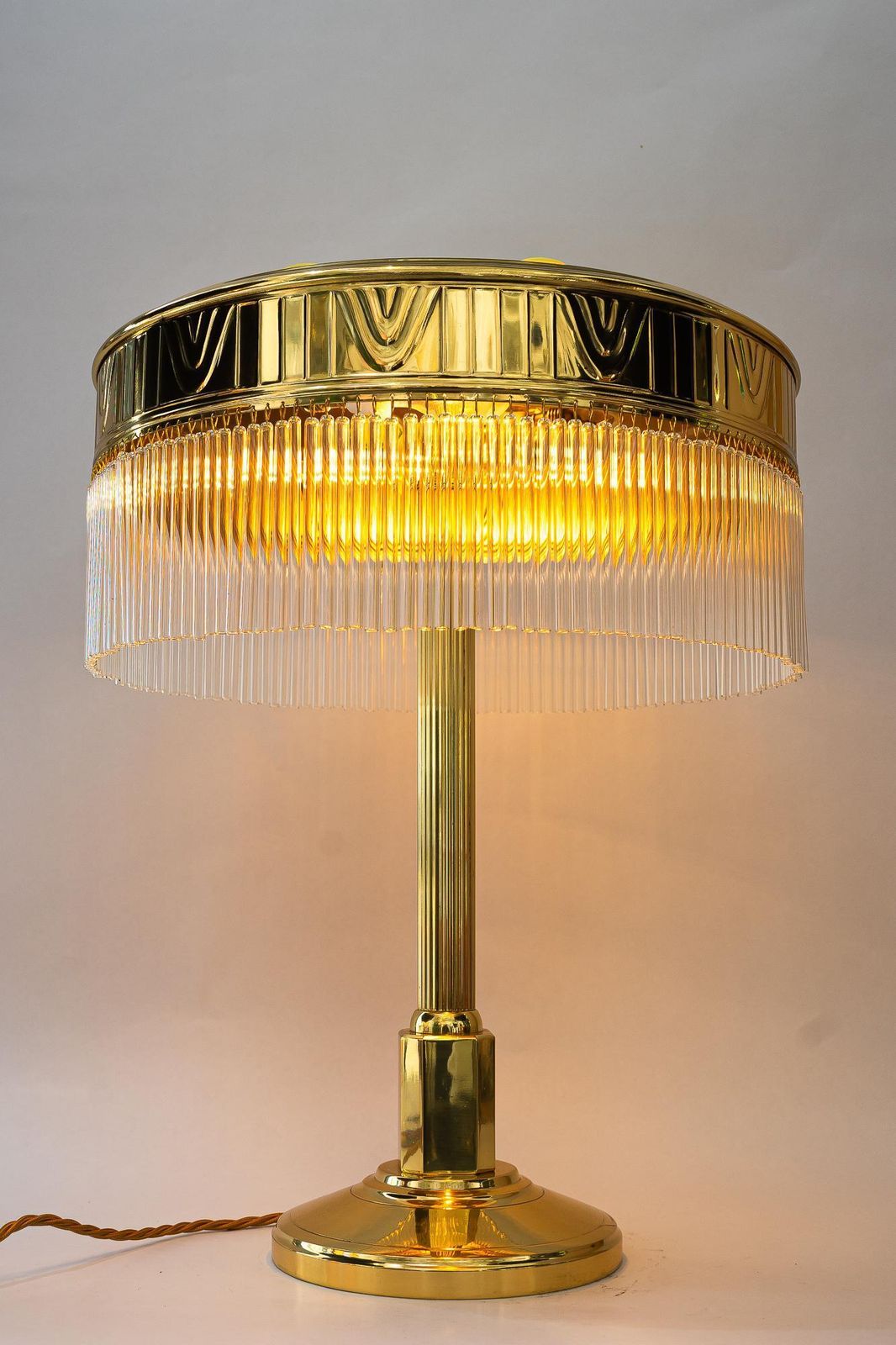 photo vinterior Very Big Art Deco Table Lamp With Opaline Glass And Glass Sticks Vienna 1920s