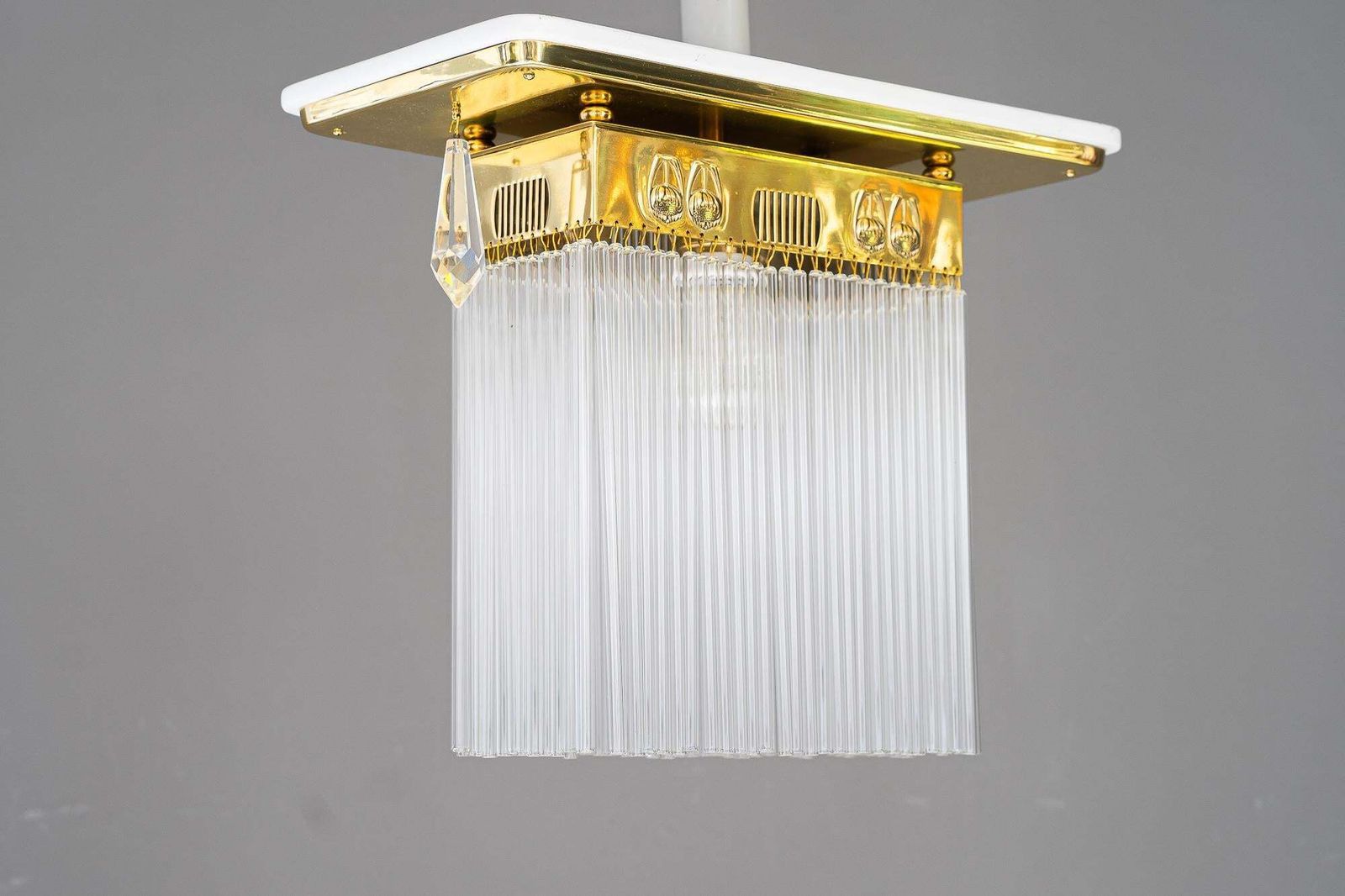 Art Deco Ceiling Lamp With Glass Sticks Vienna Around 1920s photo 492.0