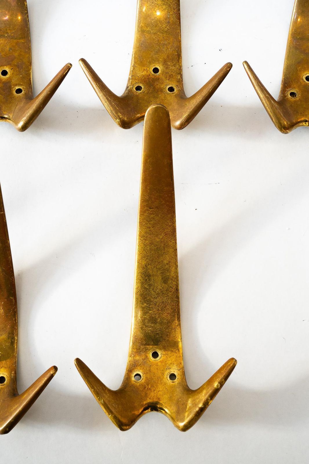 Carl Auböck Model #4056 Brass Wall Hooks 1950s (Priced And Sold Per Piece) photo furniture