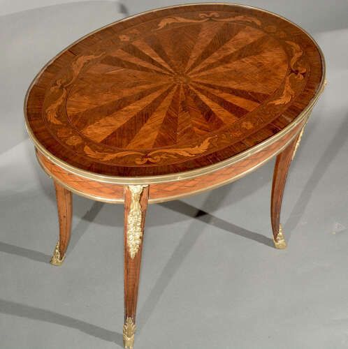 A 19th Century Gilt Bronze Mounted Louis XV Table On Hoof Feet photo vinterior