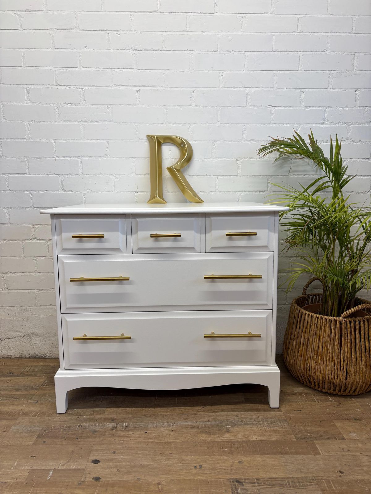 Stag Minstrel Chest Of Drawers 3 Over 2 Painted All White photo buy