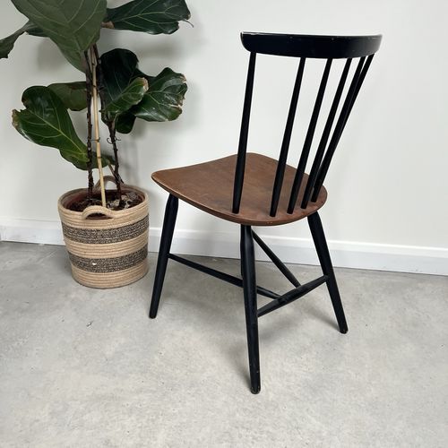 Vintage Mid Century Danish Dining Chair By Farstrup 1970s Teak And Ebonised photo vinterior