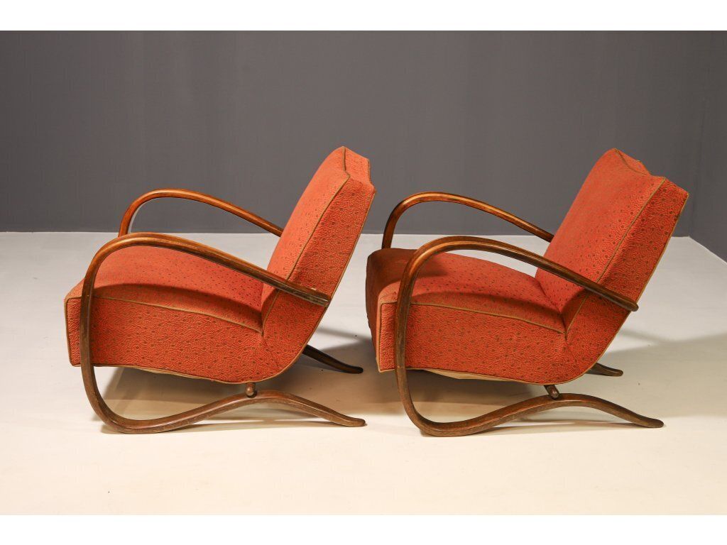 Art Deco Streamline Armchairs H269 By Jindřich Halabala, 1930s, Set Of 2 photo for sale